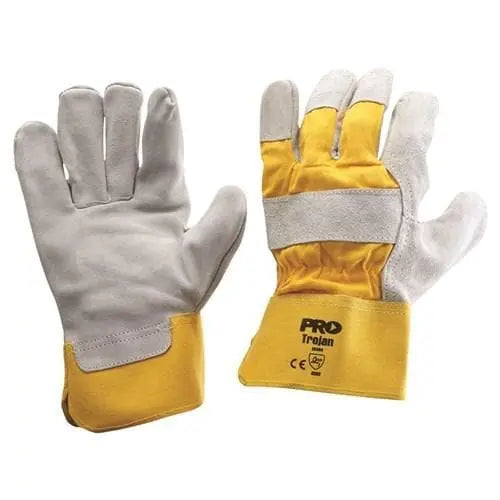 Pro Choice Yellow Cotton Back/cowsplit Leather Palm - Heavy Duty X12 - 940GY PPE Pro Choice