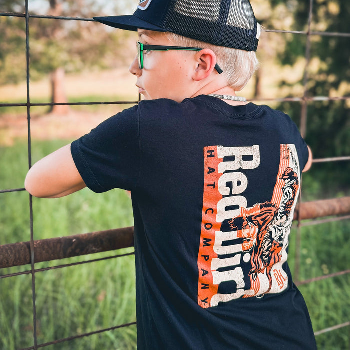 Red Dirt Hat Co. Youth Smoked T-Shirt in Black