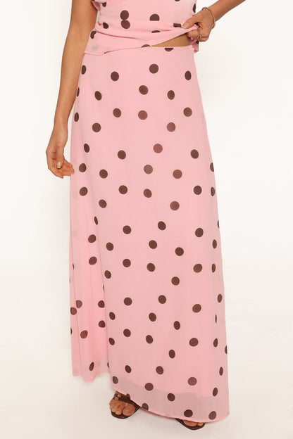 SETS Ricky Skirt Set - Pink Polka Dot