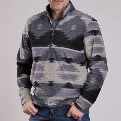 Roper Men's Aztec 1/4 Zip Micro Fleece Pullover (Available in 2 Colors)