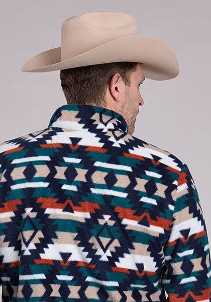 Roper Men's Aztec 1/4 Zip Micro Fleece Pullover (Available in 2 Colors)