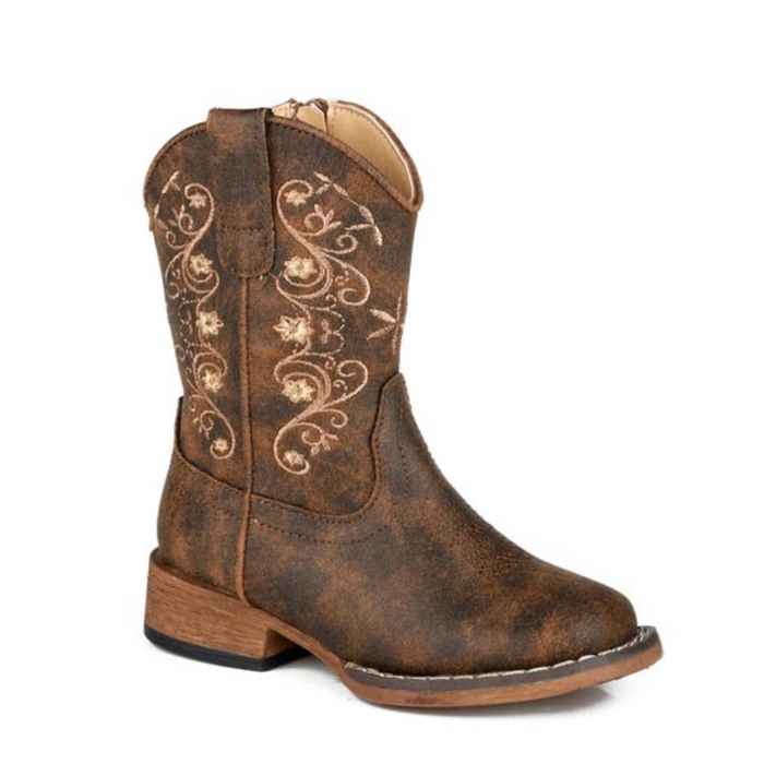Roper Toddler Girl's Bailey Western Boots in Brown