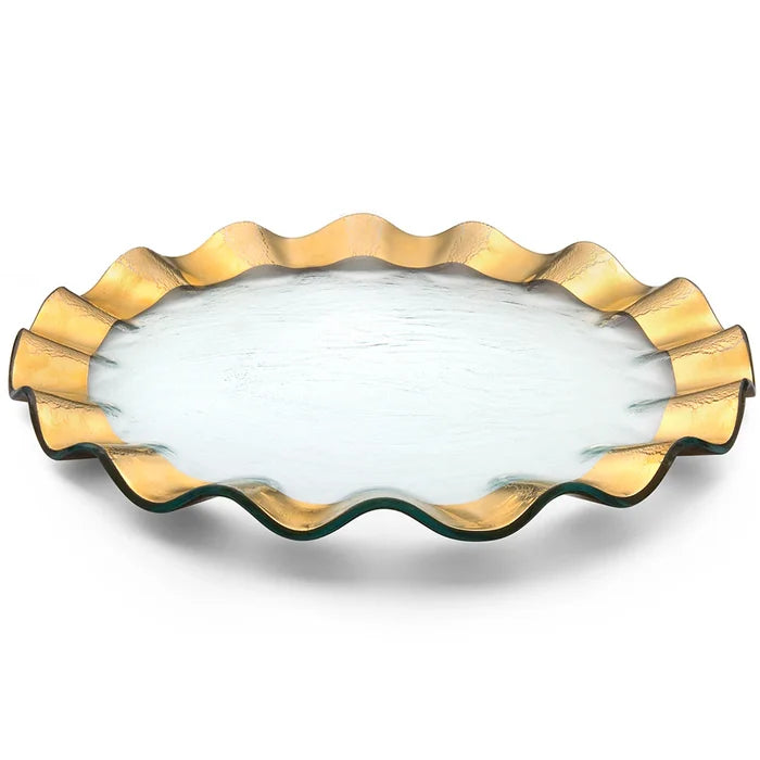 RUFFLE LARGE ROUND PLATTER IN GOLD