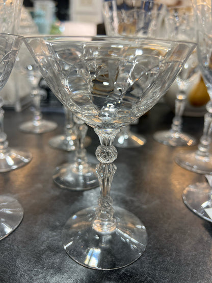 SET OF 15 FOSTORIA MULBERRY CRYSTAL GLASSES