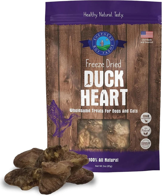 Shepherd Boy Farms Freeze-Dried Duck Heart Dog & Cat Treats