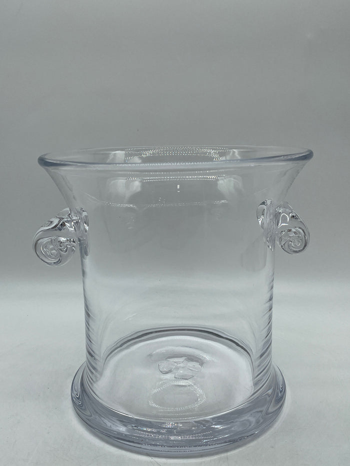 SIMON PEARCE ICE BUCKET GLASS WITH SCROLL HANDLES