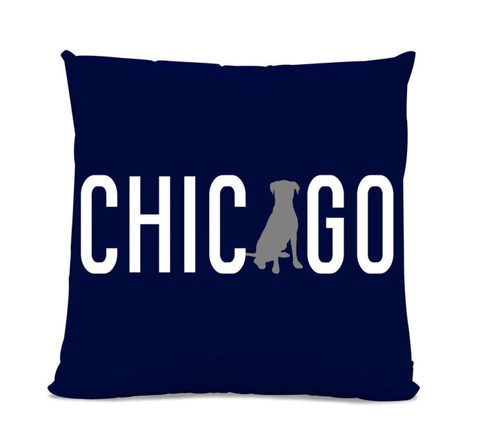 Sophisticated Pup Chicago Labrador Navy Pillow 14" x 14" Spun Polyester