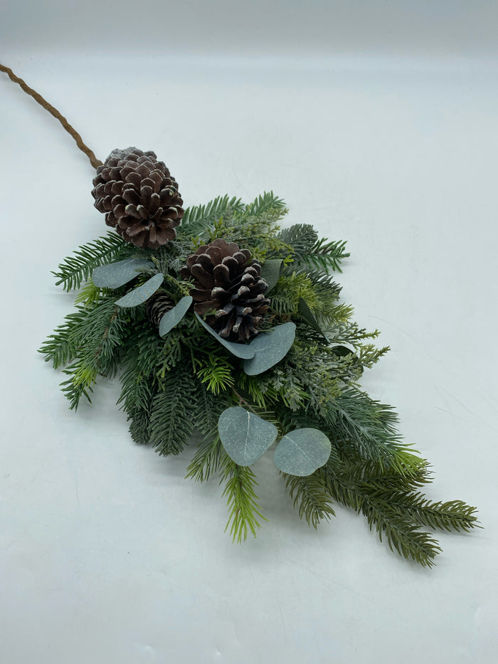SPRAY FROSTED FIR PINE WITH EUCALYPTUS