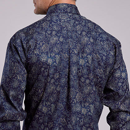 Stetson Men's Midnight Sky Print Western Button Down Shirt in Blue
