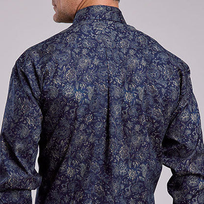 Stetson Men's Midnight Sky Print Western Button Down Shirt in Blue