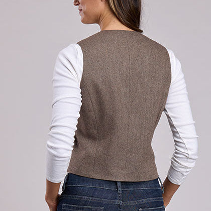 Stetson Women's Herringbone Tweed Vest in Brown