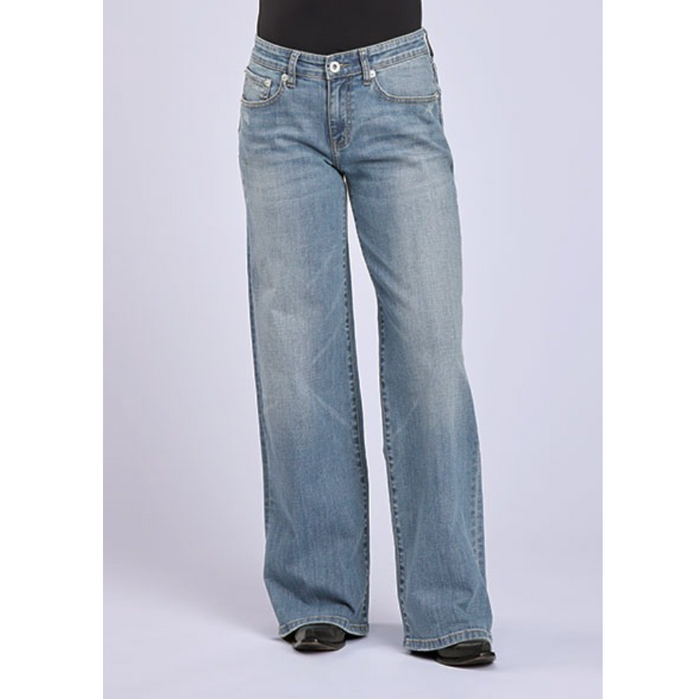 Stetson Women's No. 675 Mid Rise Wide Leg Jean in Light Wash