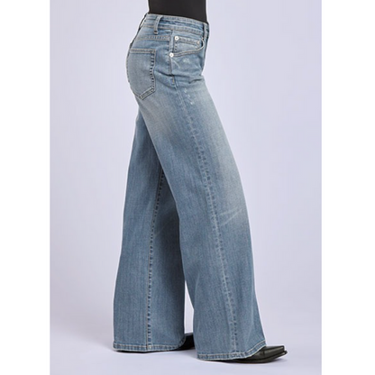 Stetson Women's No. 675 Mid Rise Wide Leg Jean in Light Wash