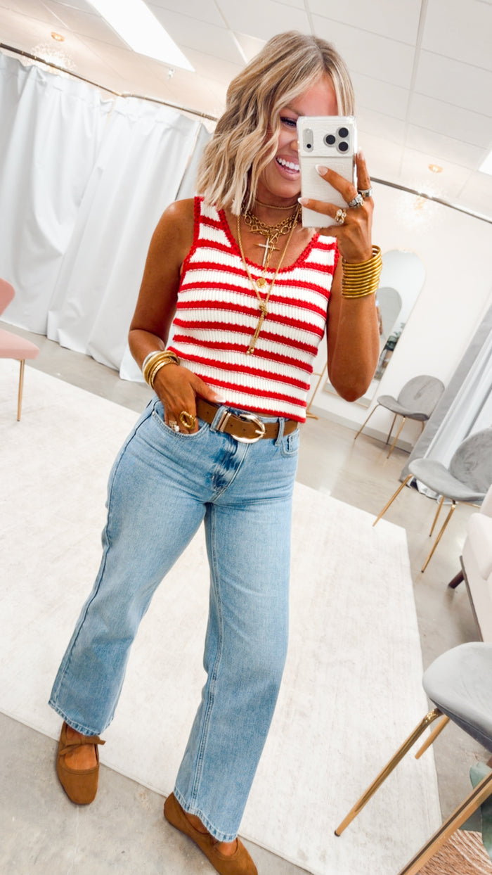 Sweet Stripe Crochet Tank
