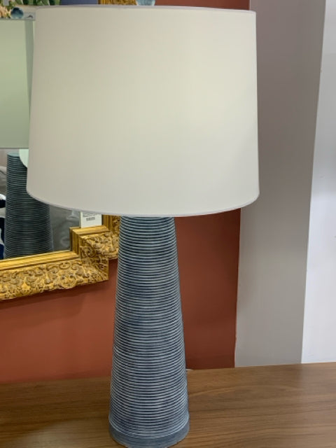 TABLE LAMP DENIM WASHED RIBBED 31"H