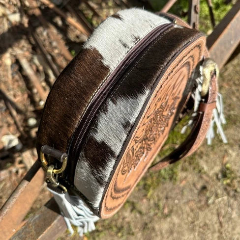 The Bucking Leather Tooled Canteen Purse