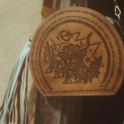 The Bucking Leather Tooled Canteen Purse