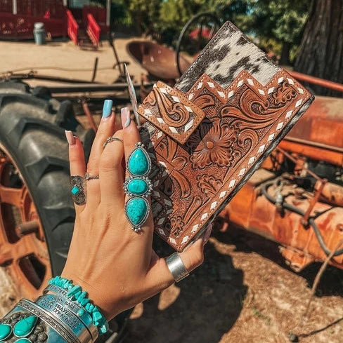 The Lancaster Cowhide Leather Tooled Wallet