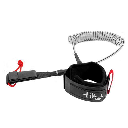 Tiki Sup Coil 2 Swivel 7Mm Surfboard Leash - 12" Clear/Black