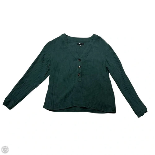 Top Long Sleeve By Madewell In Green, Size: Xs