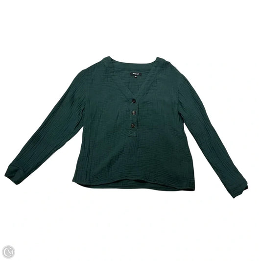 Top Long Sleeve By Madewell In Green, Size: Xs