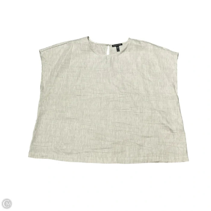 Top Sleeveless By Eileen Fisher In Tan & White, Size: Xl