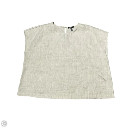 Top Sleeveless By Eileen Fisher In Tan & White, Size: Xl