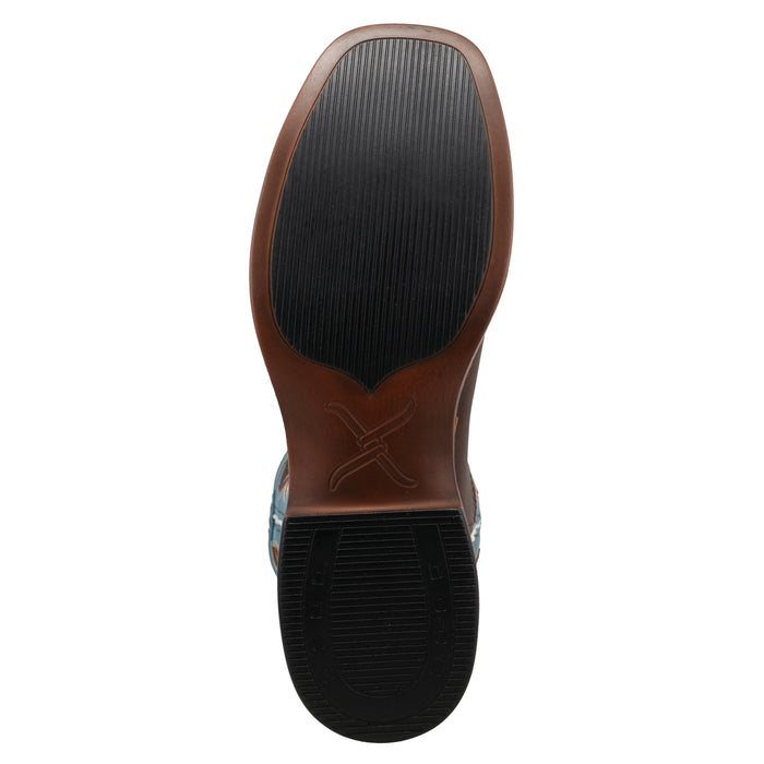 Twisted X Men's 13" Top Hand Boot in Dark Brown and Lagoon