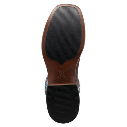 Twisted X Men's 13" Top Hand Boot in Dark Brown and Lagoon