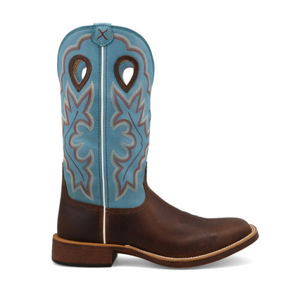 Twisted X Men's 13" Top Hand Boot in Dark Brown and Lagoon