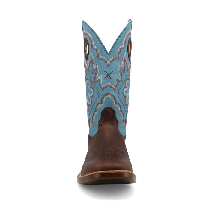 Twisted X Men's 13" Top Hand Boot in Dark Brown and Lagoon