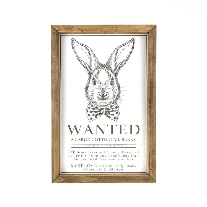 Wanted Bunny Framed Saying