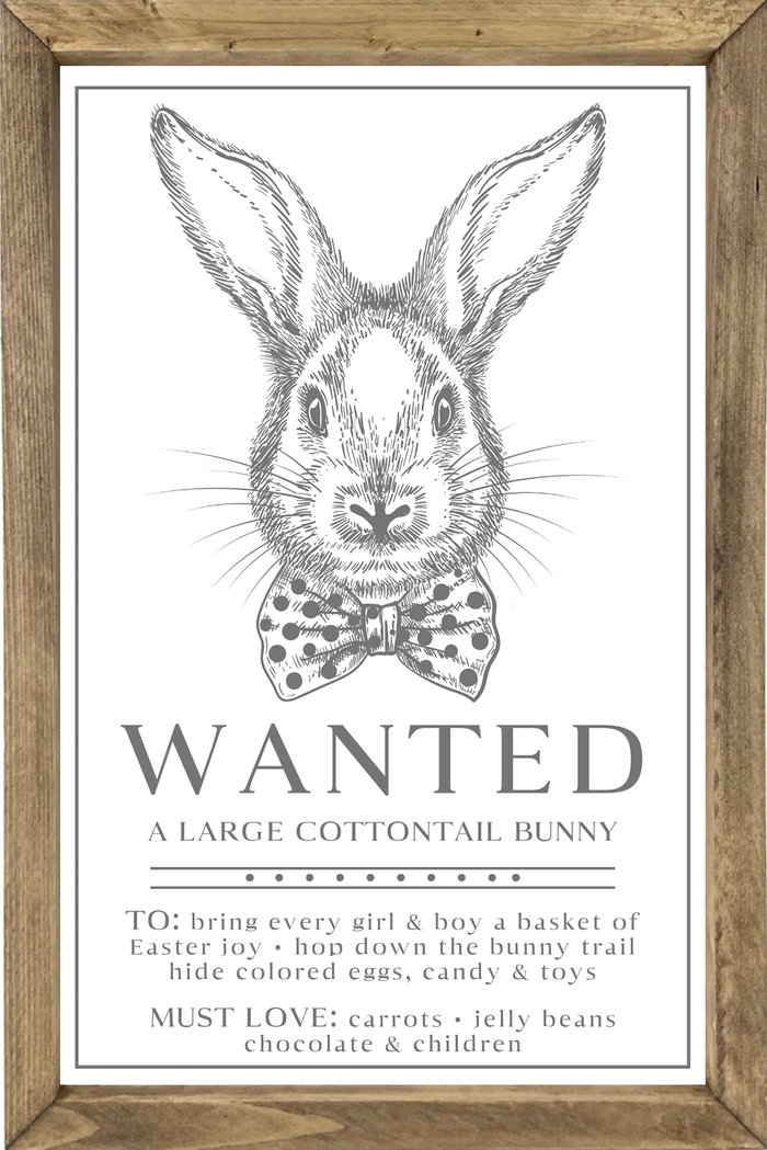 Wanted Bunny Framed Saying