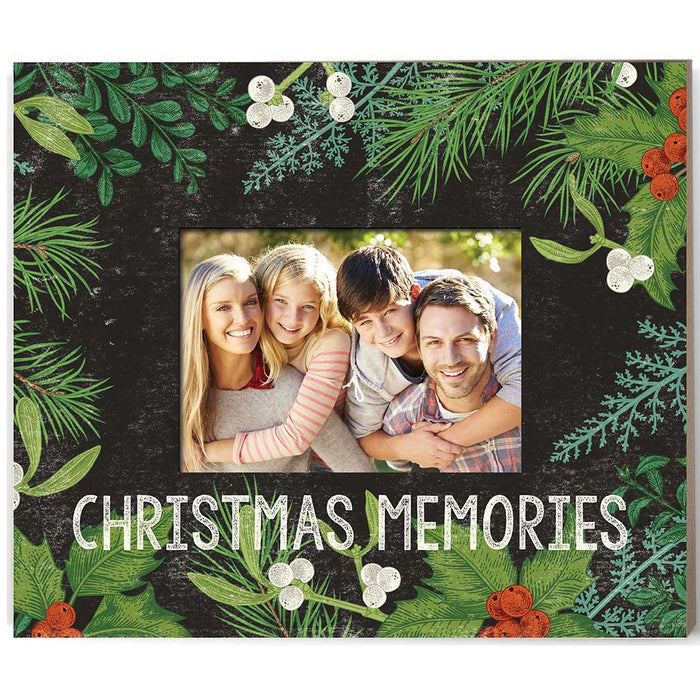 Weathered Charcoal Botanical Photo Frame Christmas Memories