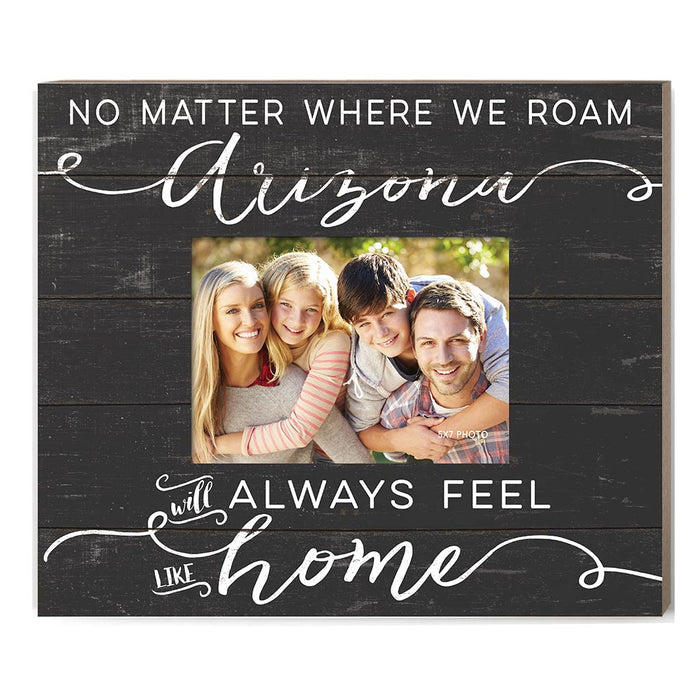 Weathered Charcoal Slat Photo Frame Feels Like Home Arizona