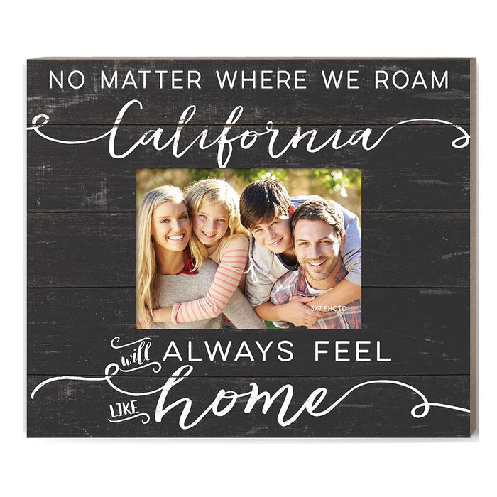 Weathered Charcoal Slat Photo Frame Feels Like Home California