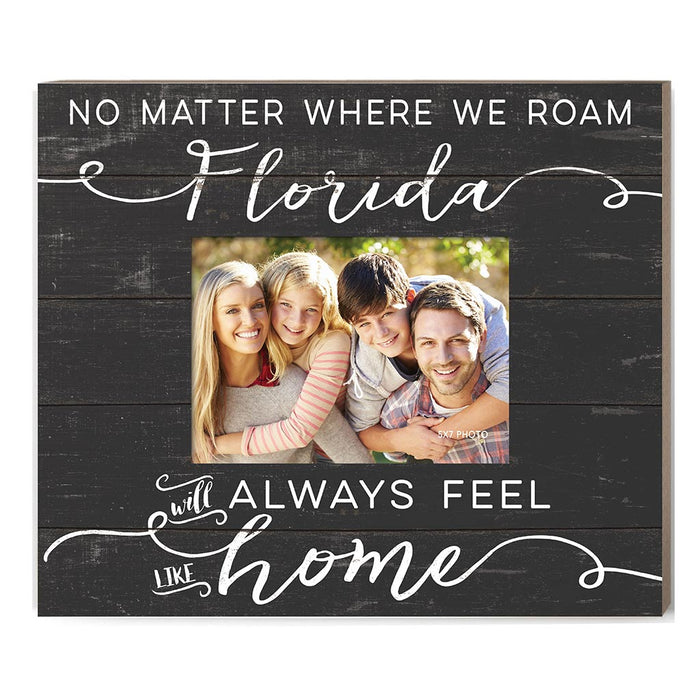 Weathered Charcoal Slat Photo Frame Feels Like Home Florida