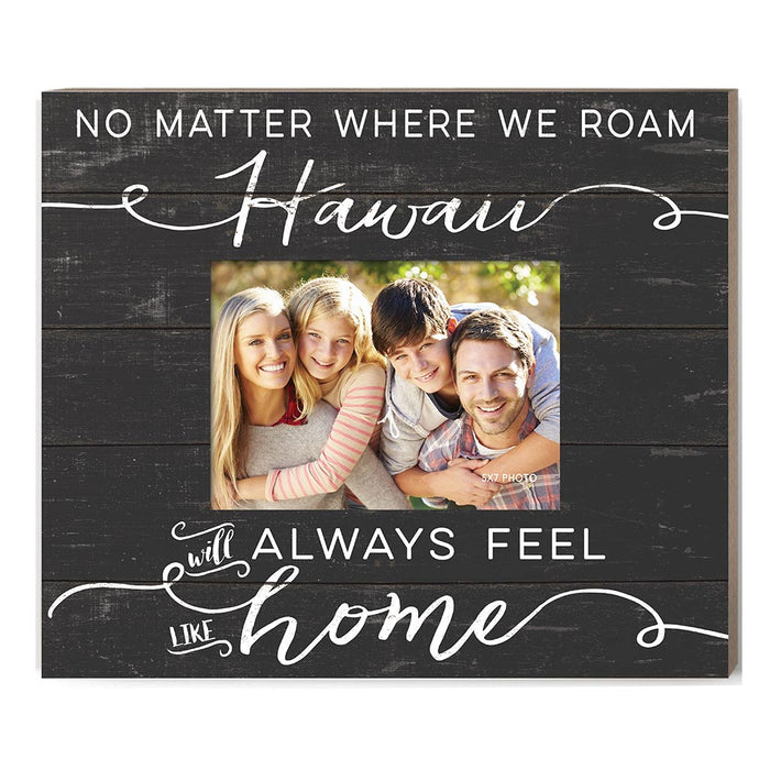 Weathered Charcoal Slat Photo Frame Feels Like Home Hawaii