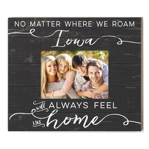 Weathered Charcoal Slat Photo Frame Feels Like Home Iowa