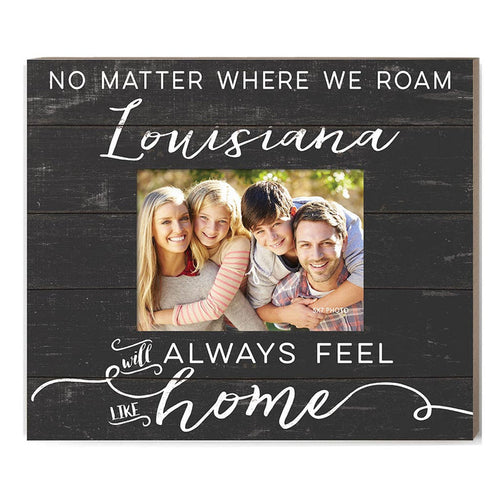 Weathered Charcoal Slat Photo Frame Feels Like Home Louisiana