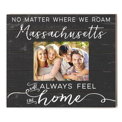 Weathered Charcoal Slat Photo Frame Feels Like Home Massachusetts