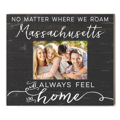 Weathered Charcoal Slat Photo Frame Feels Like Home Massachusetts