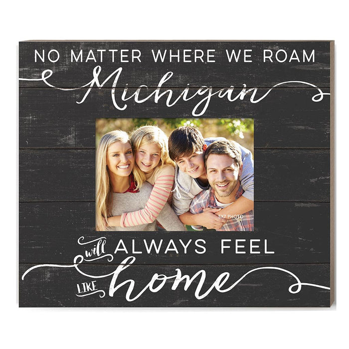 Weathered Charcoal Slat Photo Frame Feels Like Home Michigan