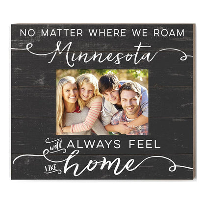 Weathered Charcoal Slat Photo Frame Feels Like Home Minnesota