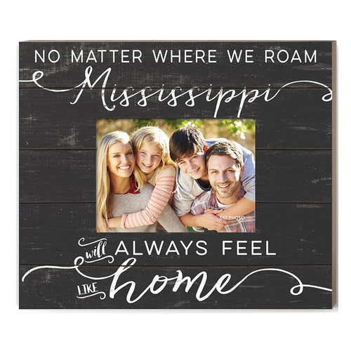 Weathered Charcoal Slat Photo Frame Feels Like Home Mississippi