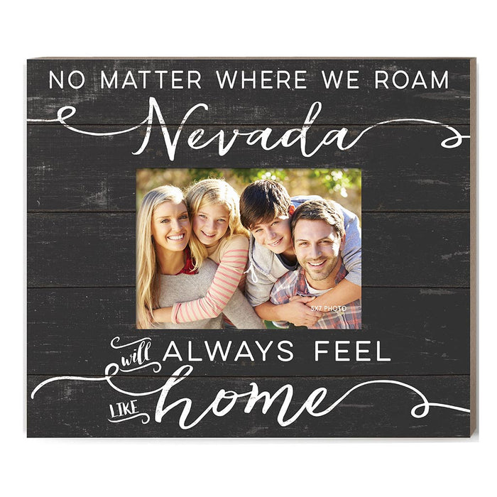 Weathered Charcoal Slat Photo Frame Feels Like Home Nevada