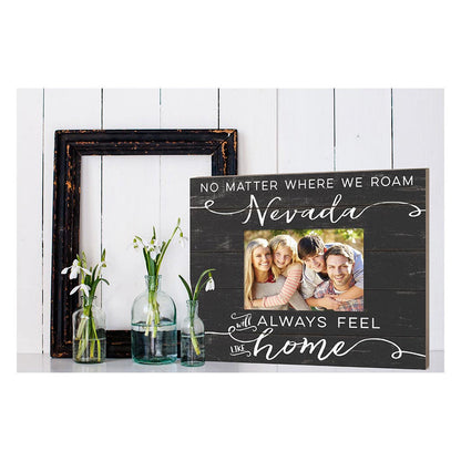 Weathered Charcoal Slat Photo Frame Feels Like Home Nevada