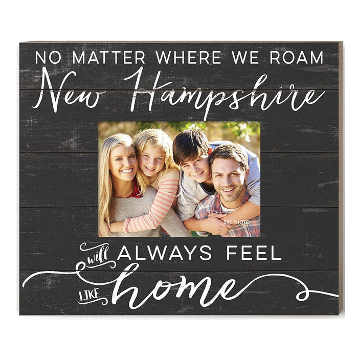 Weathered Charcoal Slat Photo Frame Feels Like Home New Hampshire