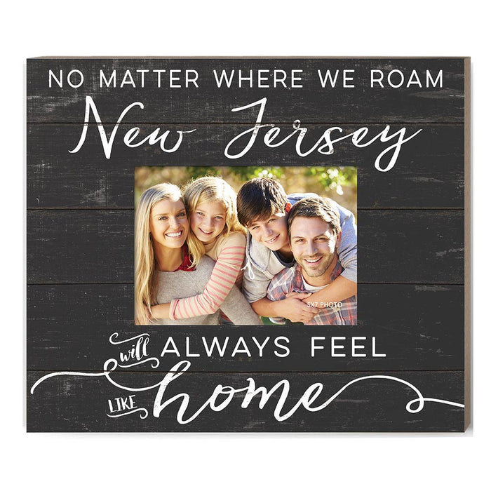 Weathered Charcoal Slat Photo Frame Feels Like Home New Jersey