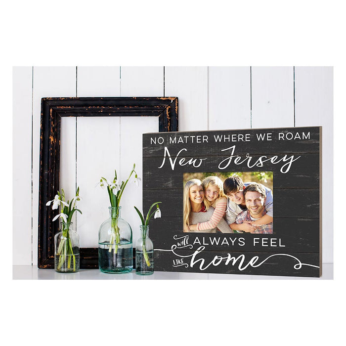 Weathered Charcoal Slat Photo Frame Feels Like Home New Jersey